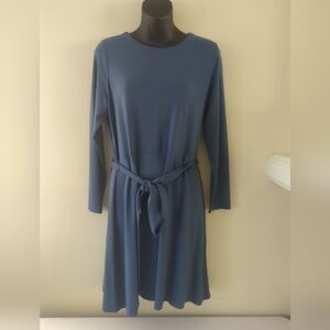 NWT J.Jill wherever Twilight blue belted dress women's size medium petite